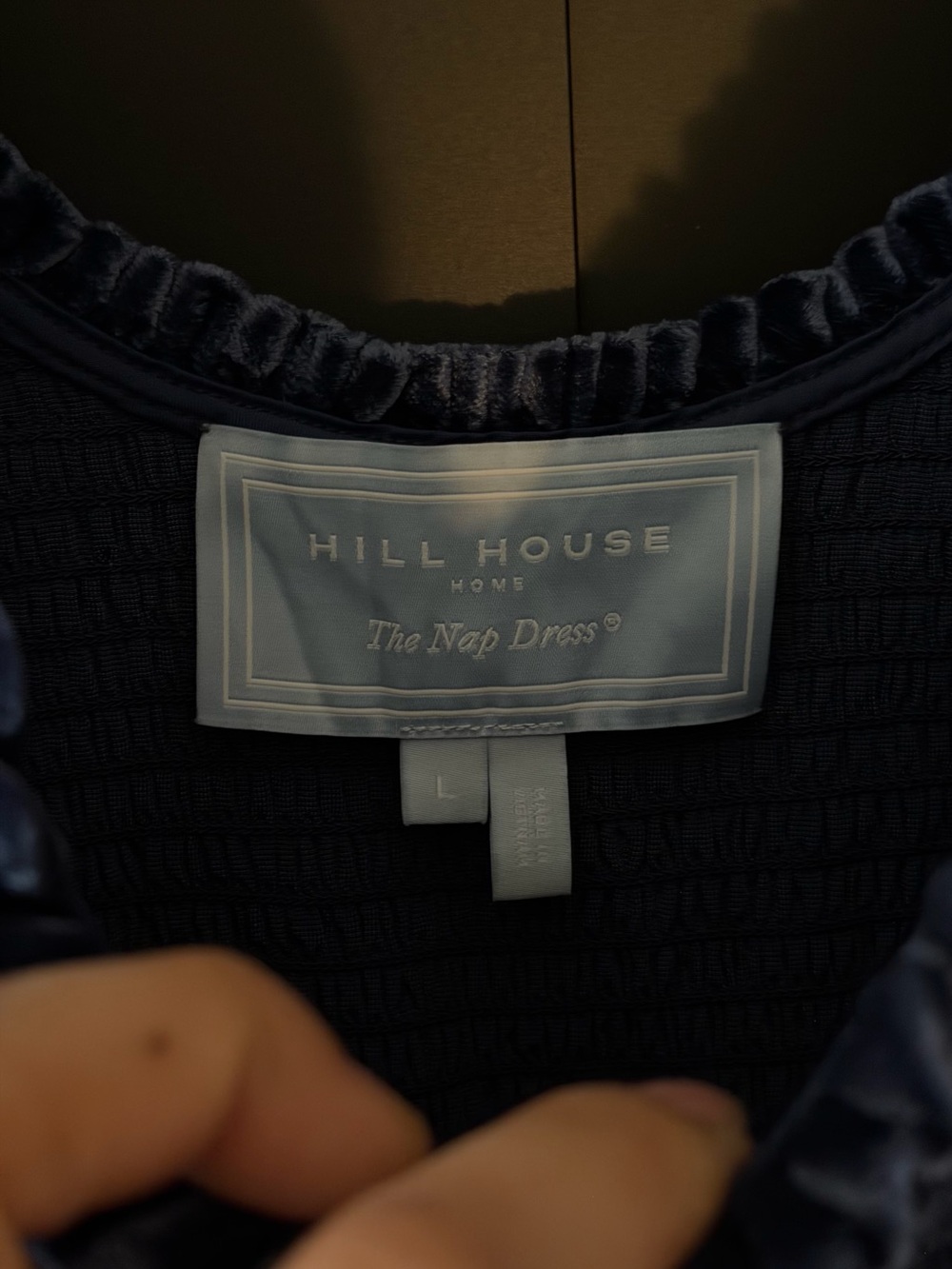 Hill House Nap Dress in Navy Velvet - Picture 3 of 3